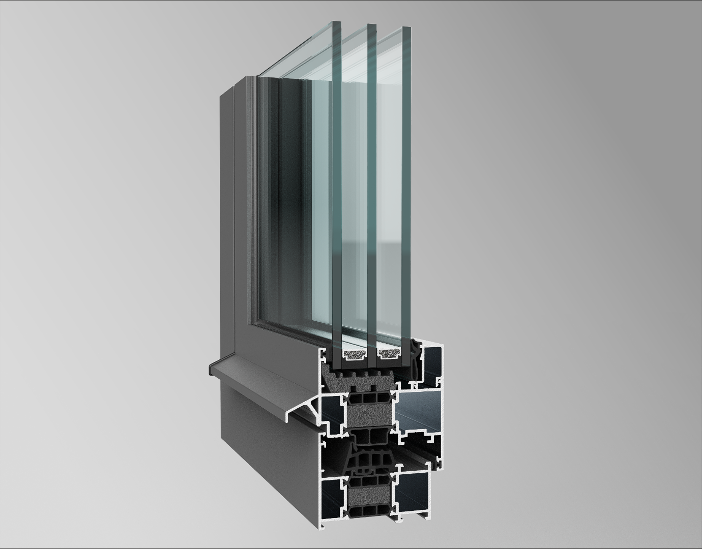 Остекление из оконной серии ALT W72