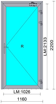 Дверь внутренняя алюминиевая ДВ А О1 22-12 C48