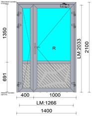 Дверь внутренняя алюминиевая ДВ А Ч1 21-14 C48