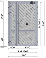 Дверь внутренняя алюминиевая ДВ А Г 21-14 C48