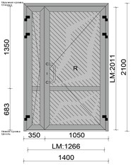 Дверь наружная ПВХ ДН П Г 21-14