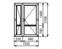 Дверь внутренняя ПВХ ДВ П О1 21-15