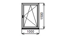 Окно ПВХ 1000х1500 П/О Wintech