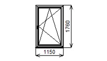 Окно ПВХ 1150х1760 П/О Wintech