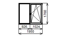 Окно ПВХ 1950х1760 П/О Wintech