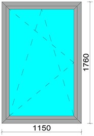 Окно алюминиевое ОА 1760х1150 П/О W62