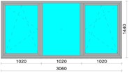 Окно алюминиевое ОА 1440х3060 П/О W62