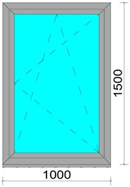 Окно алюминиевое ОА 1500х1000 П/О W72