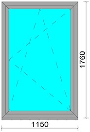 Окно алюминиевое ОА 1760х1150 П/О W72