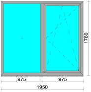 Окно алюминиевое ОА 1760х1950 П/О W72