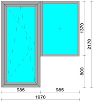 Балконная рама БД А 2170х1970 W72
