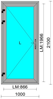 Дверь наружная алюминиевая ДН А О2 21-10 W72