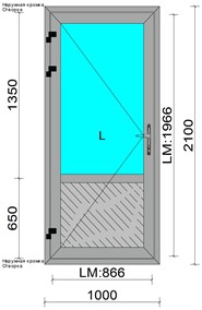 Дверь наружная алюминиевая ДН А Ч2 21-10 W72