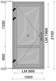 Дверь наружная алюминиевая ДН А Г 21-10 W72