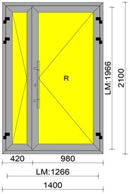Дверь наружная алюминиевая ДН А О2 21-14 W72