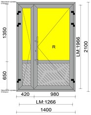 Дверь наружная алюминиевая ДН А Ч2 21-14 W72